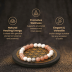 Short details of Radiance Peach Moonstone & White Howlite Vastu Energy Bracelet