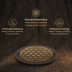 Short details of Sacred Flower of Life Energy Charging Coaster for Crystals Bracelet