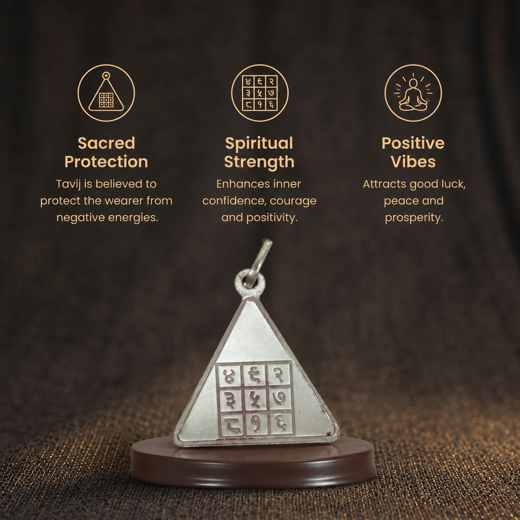 Short details of Silver Triangular Siddha Laxmi Yantra Tavij