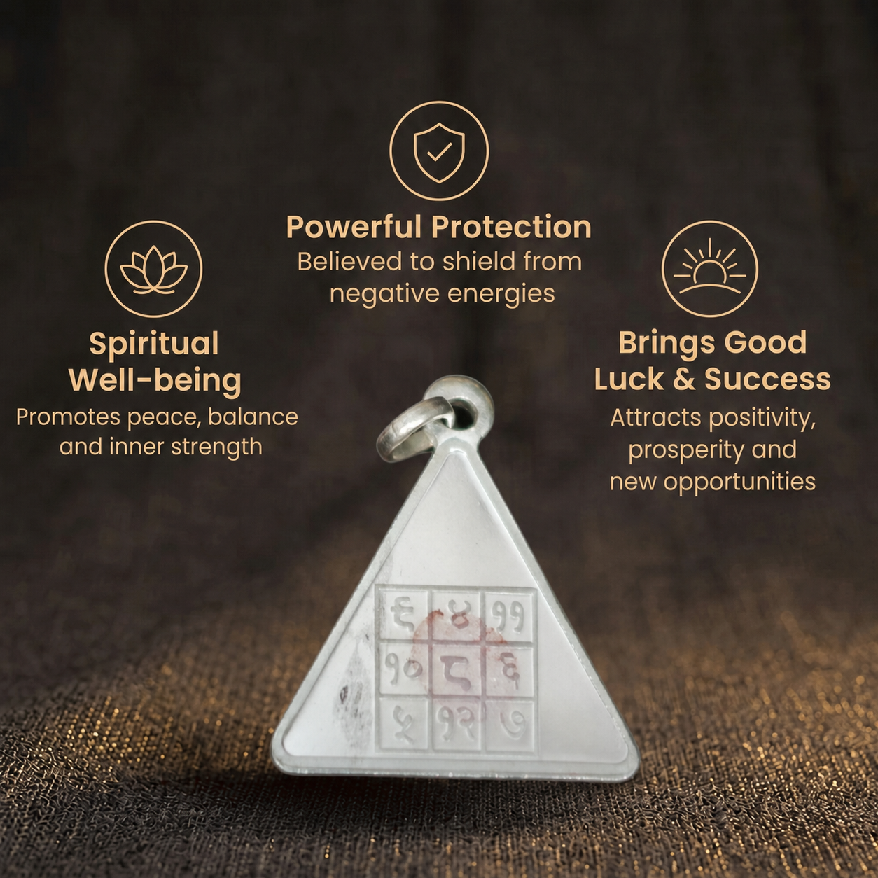 Short details of Silver Triangular Siddha Navgraha Tavij