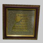 Shree Kuber Key & Mantra on Natural Pyrite Dust Wooden Frame