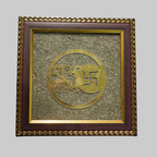 Shubh Labh & Swastik on Natural Pyrite Dust Frame