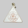 Silver Triangular Om Shatkona Yantra Tavij