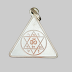 Silver Triangular Om Shatkona Yantra Tavij